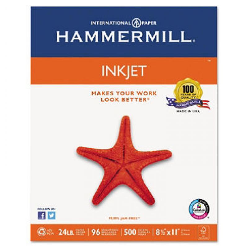 Hammermill - Inkjet Paper, 24lb, 96 Bright, 8-1/2 x 11" - Ream