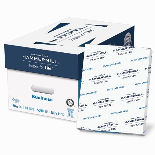 Hammermill Business Copy Paper, 20lb, 92 Bright, 8 1/2 x 11, 10 Ream Case