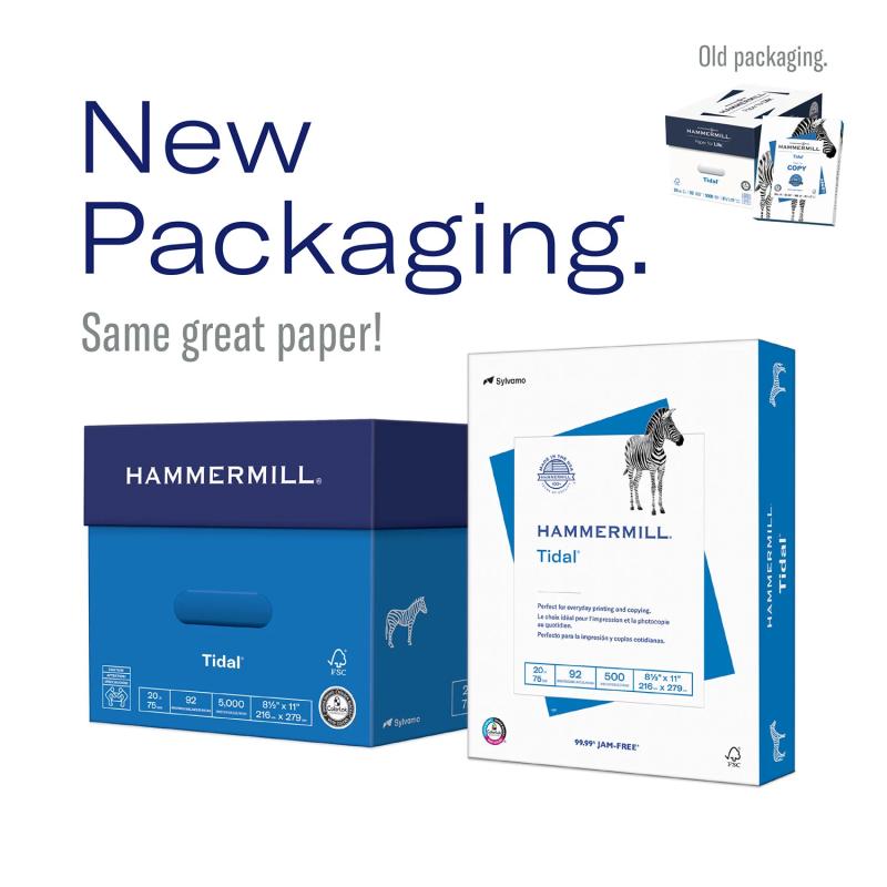 Hammermill Printer Paper, Tidal 20lb Copy Paper, 92 Bright, 8.5x11 - Express Pack (2500 Sheets)