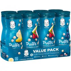 Gerber Graduates Puffs Cereal Snack Variety Pack (1.48 oz., 8 ct.)