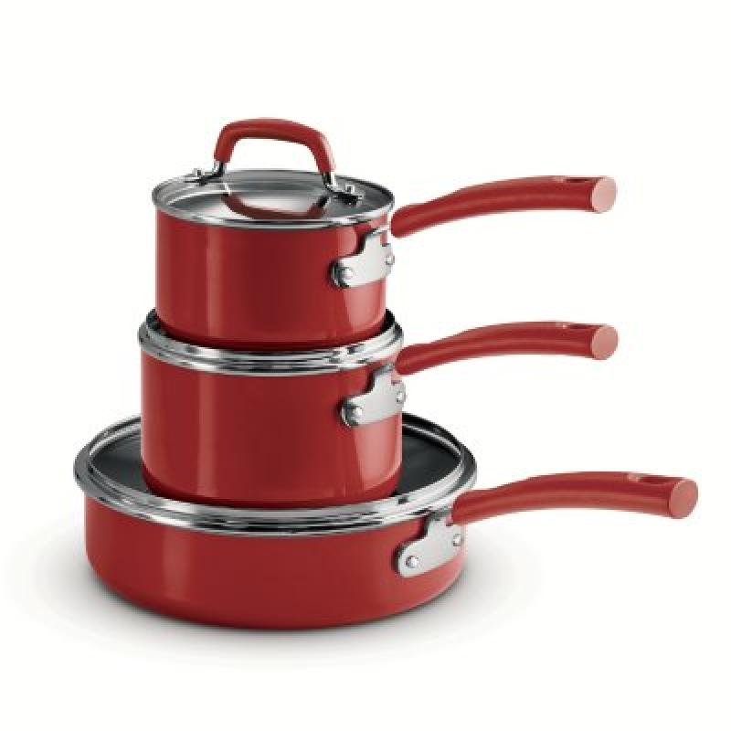 Tramontina 6-Piece Stackable Cookware Set - Assorted Colors cayenne red