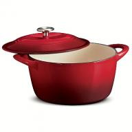 Tramontina Enameled Cast Iron 6.5 Qt Covered Round Dutch Oven Red