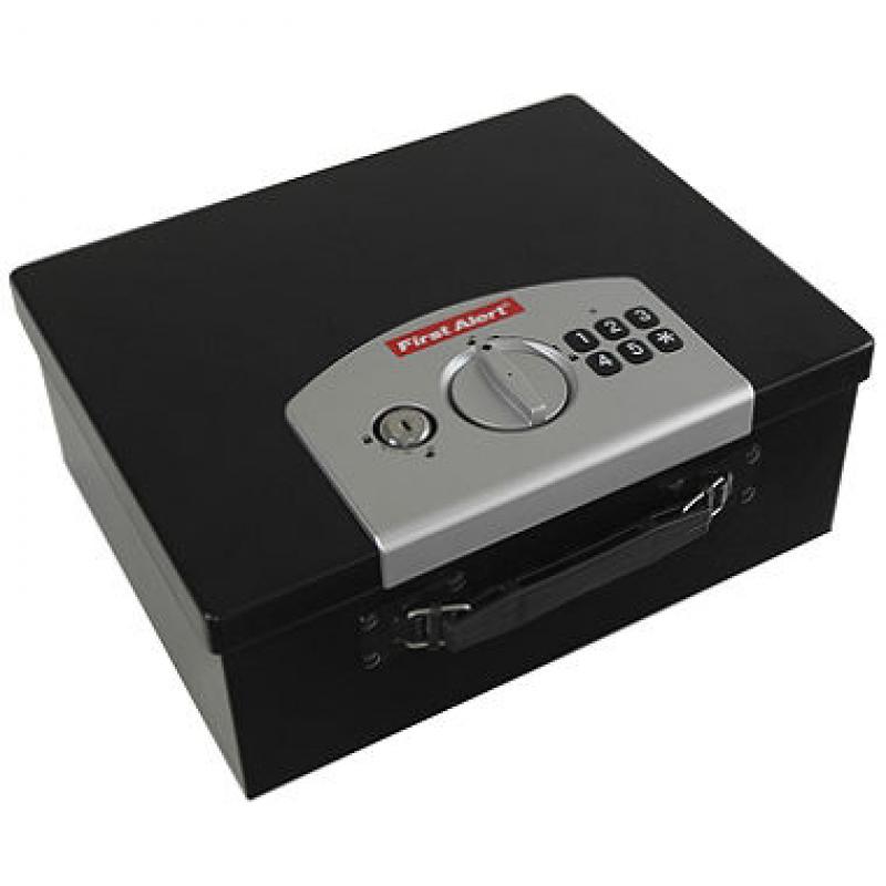 First Alert - 3035DF Digital Security Box, Black/Silver