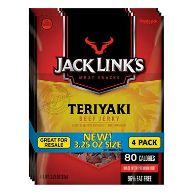 Jack Link's Teriyaki Beef Jerky (3.25 oz. bag, 4 ct.)