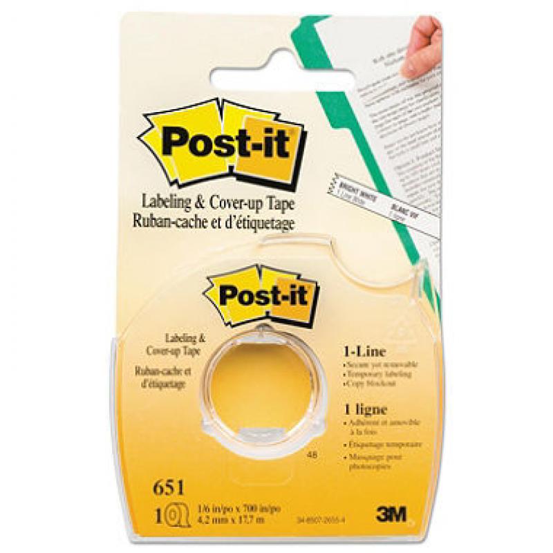 Post-it Labeling & Cover-Up Tape, Non-Refillable - 1/6" x 700" Roll    (pack of 2)