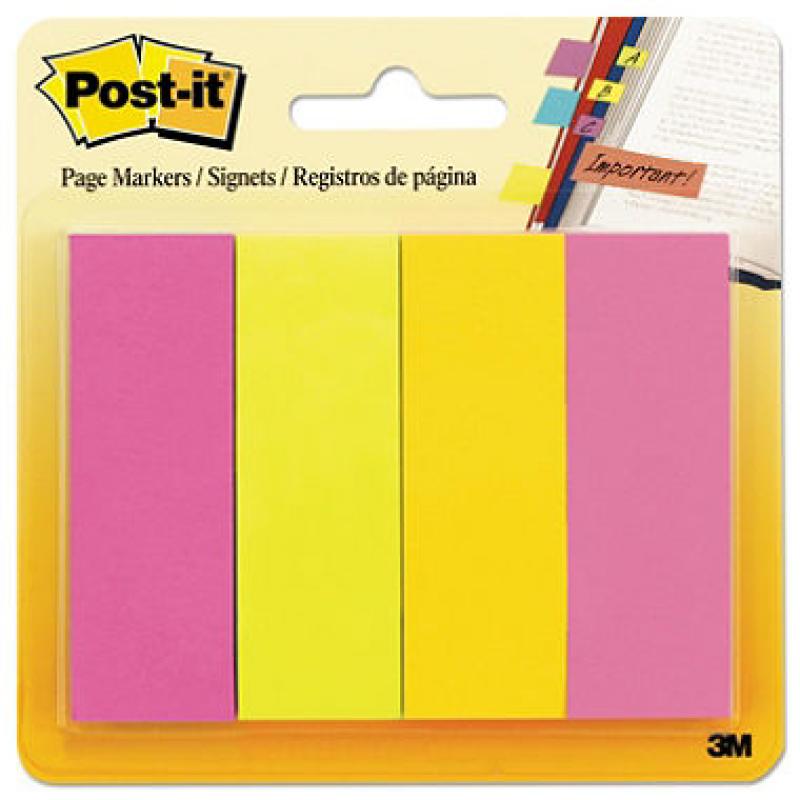 Post-it - Page Markers, 4 Ultra Colors - 4 Pads of 50 Strips Each