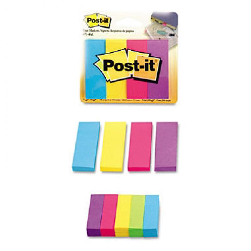 Post-it - Page Markers, 4 Ultra Colors - 4 Pads of 50 Strips Each