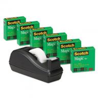 Scotch - Scotch Magic Tape, 3/4" x 1000", 1" Core, Black - 6/Pack