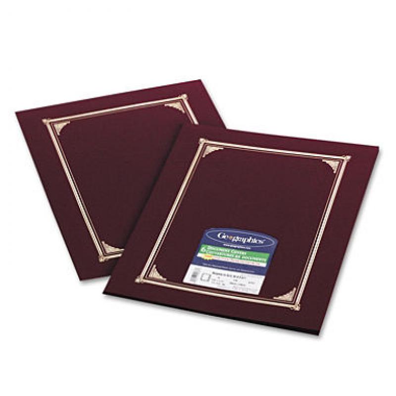 Geographics - Certificate/Document Cover, 12-1/2 x 9-3/4, Burgundy, 6 Pack