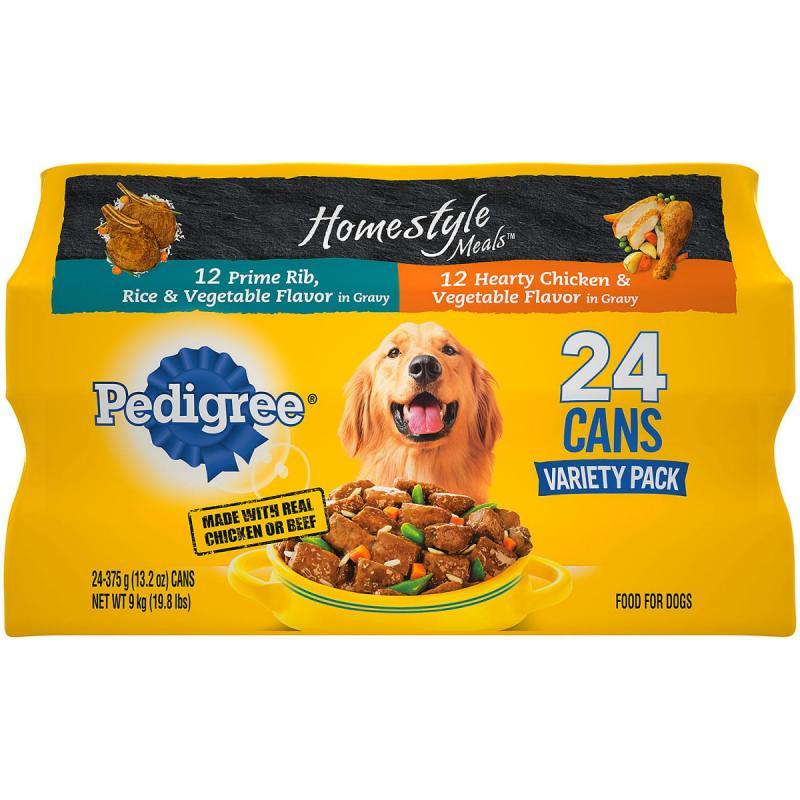 Pedigree Homestyle Choice Cuts Wet Dog Food, Variety Pack (13.2 oz., 24 ct.)