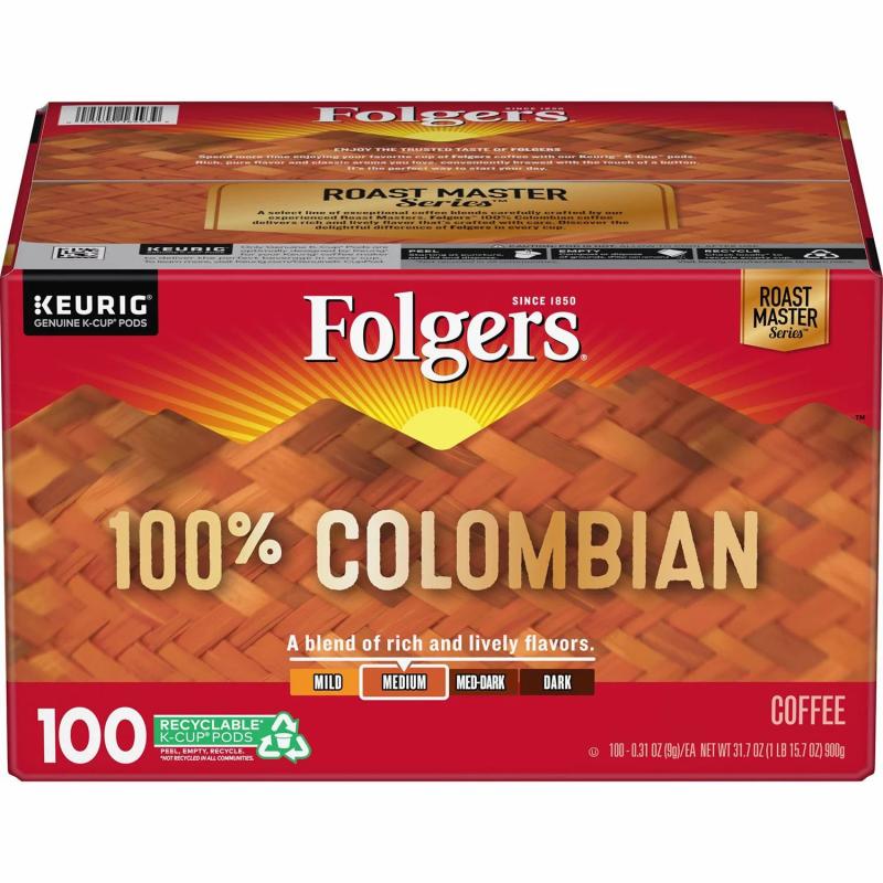 Folgers 100% Colombian Medium Roast Coffee K-Cups (100 ct.)