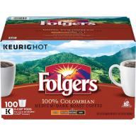 Folgers 100% Colombian Medium Dark Roast Coffee (100 K-Cups)