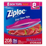 Ziploc Easy Open Tabs Storage Gallon Bags (208 ct.)