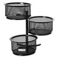 Rolodex - 3 Tier Wire Mesh Swivel Tower Paper Clip Holder, 3 3/4 x 6 1/2 x 6 - Black