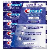 Crest 3D White Ultra Fluoride Anticavity Toothpaste, Vivid Mint (5.2 oz., 5 pk.)