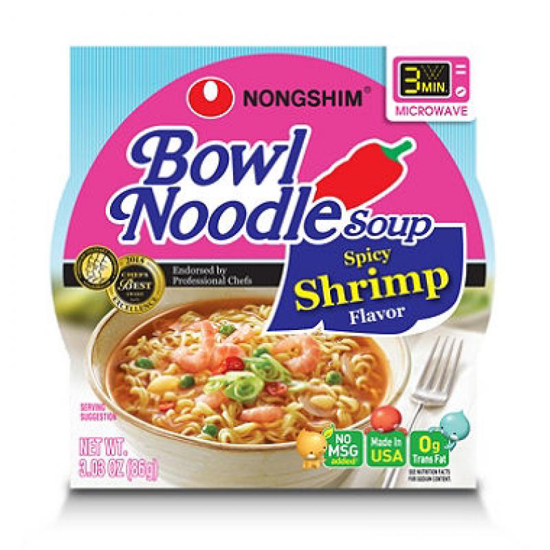 Nongshim Spicy Shrimp Bowl Noodle Soup (3.03 oz., 12 pk.)