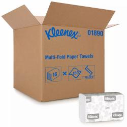 Kleenex Multi-Fold Paper Towels, 9 1/5" x 9 2/5", White (150/pk., 16 pk.)
