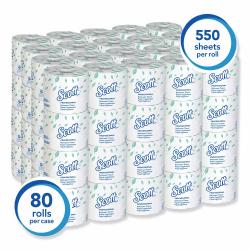 Scott Essential Standard Roll Bathroom Tissue, Septic Safe, 2-Ply, White (550 sheets/roll, 80 rolls)