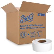 Scott - 100% Recycled Fiber JRT Jr. Bathroom Tissue, 2-Ply, 1000ft - 12/Carton