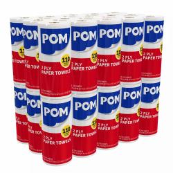 POM Kitchen Roll Paper Towels, 8 7/8 x 11, White, 2-Ply (110/roll, 30 rolls)