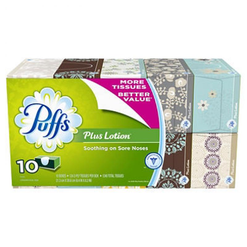 Puffs Plus with Lotion Facial Tissue (124 tissues, 10 ct.)