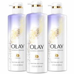 Olay Cleansing & Renewing Nighttime Body Wash with Retinol Triple Pack, 17.9 fl oz