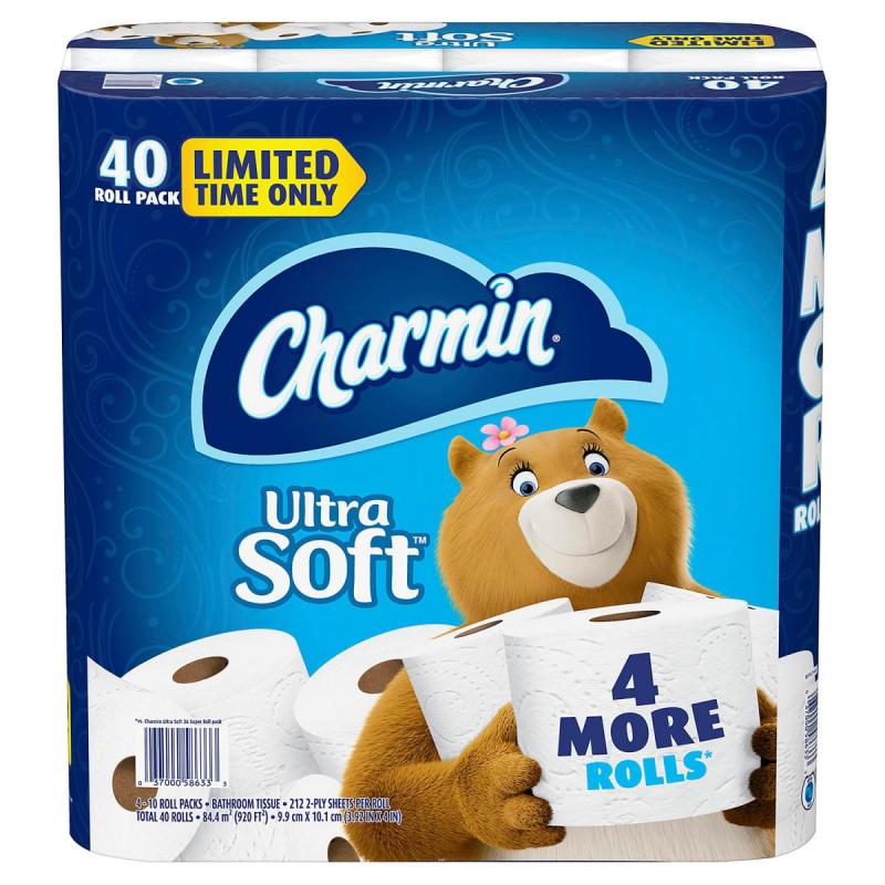 Charmin Ultra Soft Toilet Paper, 40 Rolls Bath Tissue, 212 Sheets Per Roll