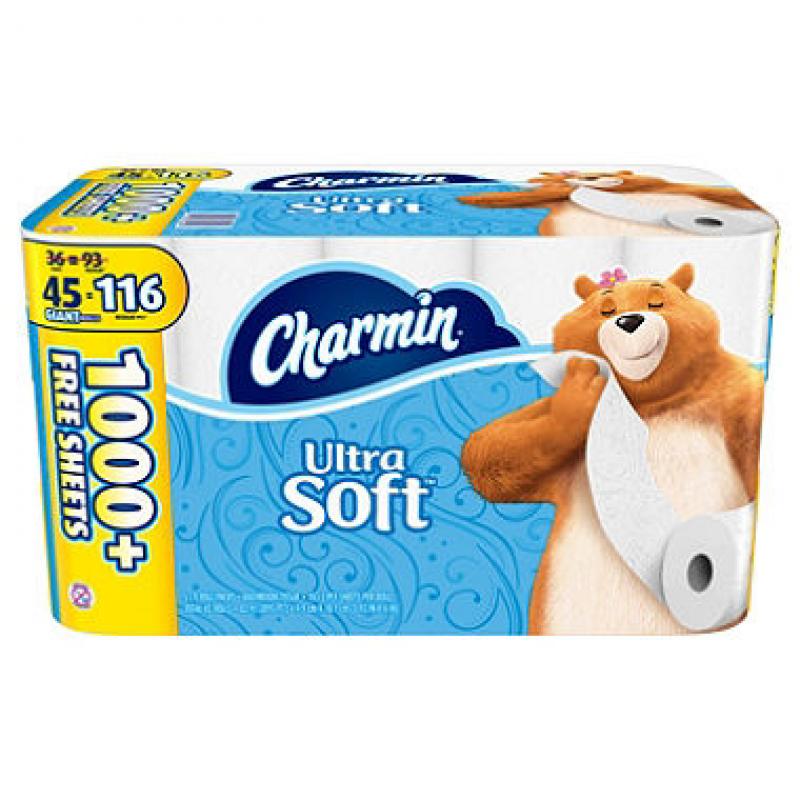 Charmin Ultra Soft Toilet Paper Giant Roll Bonus Pack (45 ct,)