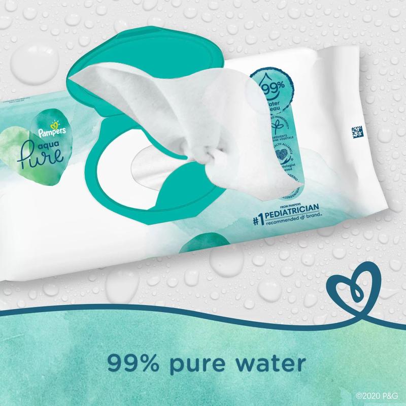Pampers Aqua Pure Sensitive Baby Wipes, 12 Pop-Tops (672 ct. wipes)