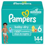 Pampers Baby Dry One-Month Supply Diapers (Choose Your Size) Size: 6 - 144 ct. (35+ lb.)