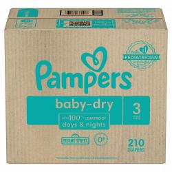 Pampers Baby Dry One-Month Supply Diapers size: 3 -210 ct. (16-28 lb.)