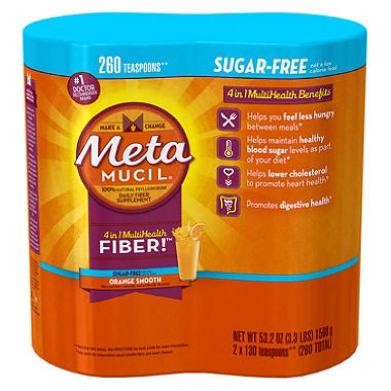 Metamucil Sugar Free Orange Smooth Fiber Powder (260 doses)
