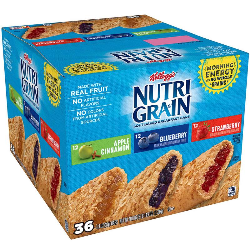 Kellogg&#039;s Nutri-Grain Bars Variety Pack (1.3 oz. bar, 36 ct.)