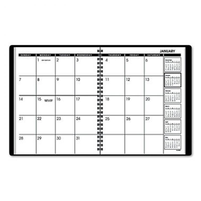 AT-A-GLANCE - Monthly Planner, Black, 6 7/8" x 8 3/4" - 2015