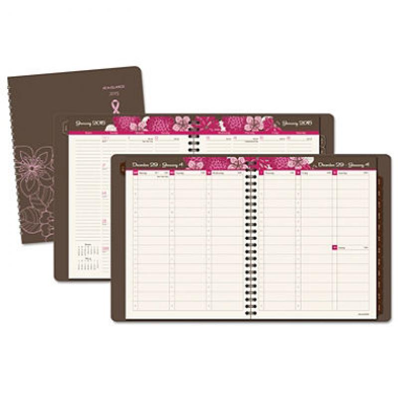AT-A-GLANCE Sorbet Weekly/Monthly Appointment Book, 8 1/4 x 10 7/8, Brown/Pink, 2017