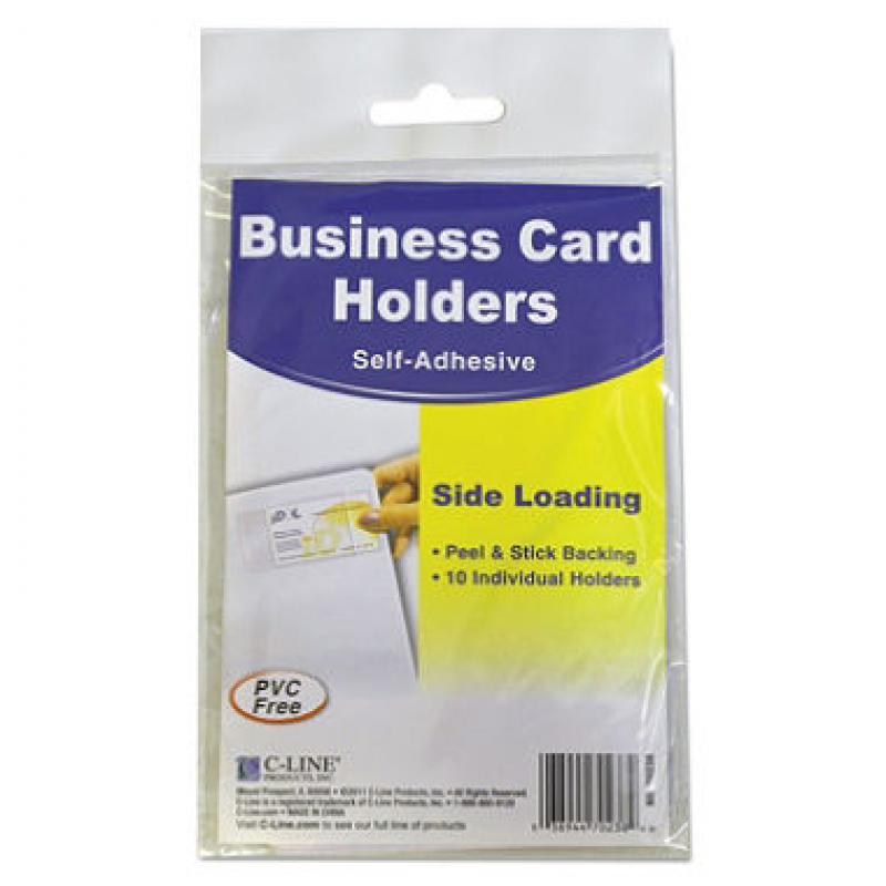 C-Line Self-Adhesive Business Card Holders   (pak of 4)