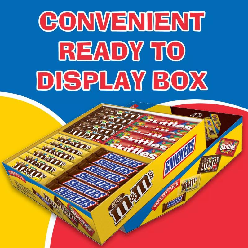 M&M&#039;S, Snickers & Skittles Assorted Chocolate and Chewy Candy Full Size Bulk Variety Pack (52 ct.)