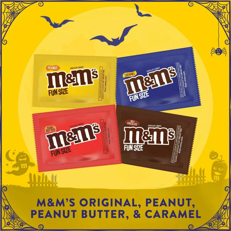 M&M'S Peanut, Caramel and More Fun Size Bulk Chocolate Halloween Candy Variety Pack (65.5 oz., 115 ct.)