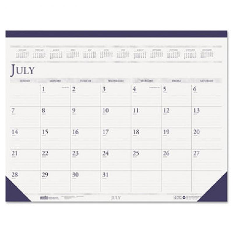House of Doolittle Compact Academic Desk Pad Calendar, 18 1/2 x 13, July 2016 - August 2017