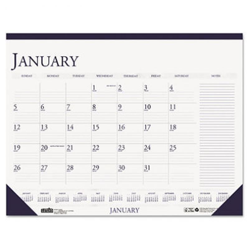 House of Doolittle Two-Color Monthly Desk Pad Calendar with Large Notes Section, 18 1/2 x 13, 2017