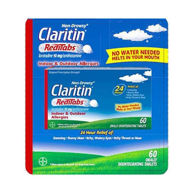 Claritin 24-Hour Non-Drowsy Allergy Relief 10mg RediTabs (60 ct.)