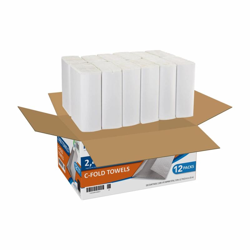 Marathon C-Fold Paper Towels, 1-Ply, 10" x 13", White (2400 ct.)
