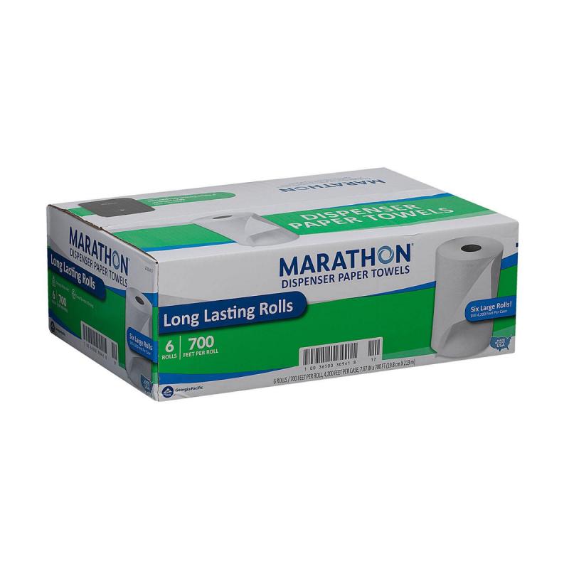 Marathon® Hardwound Paper Towel Rolls, White, 6 Rolls/Case
