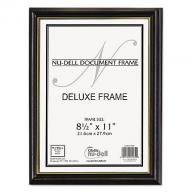 NuDell Value Pack Deluxe Wood Document Frames, 8.5 x 11, Black/Gold (18 ct.)