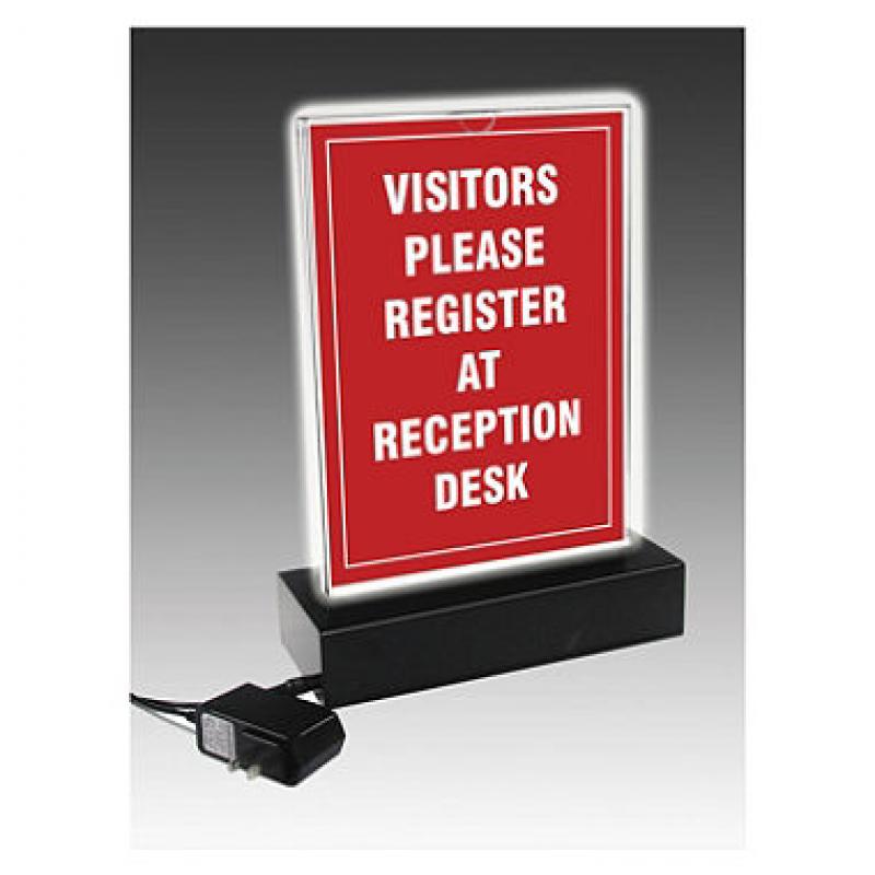 NuDell - LED Lighted T-Sign, 8 1/2 x 11 - Clear