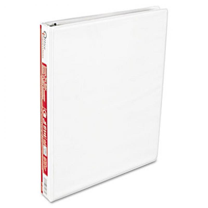 Office Impressions - Economy View Binder, D-Ring, 1" - White (pak of 4)