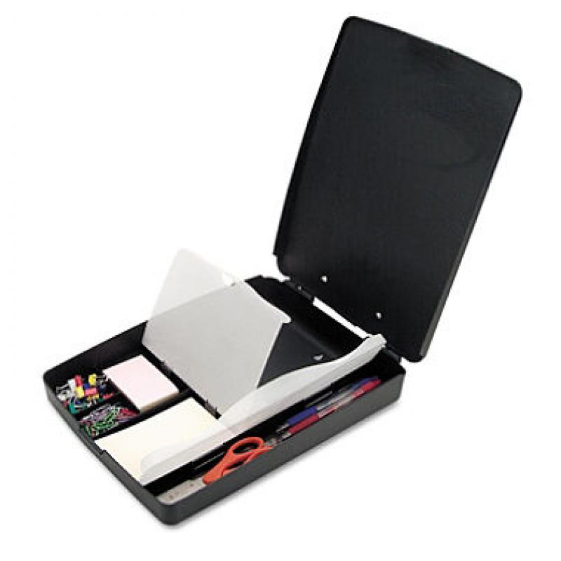 Officemate Extra Storage and Supply Clipboard Box, Charcoal