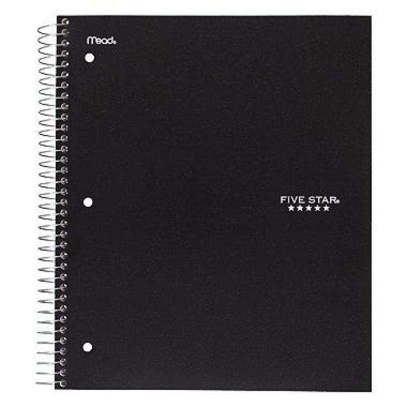Five Star Wirebound Notebook, College Rule, 8 1/2 x 11, 1 Subject, 100 Sheets, Various Colors (pak of 4)