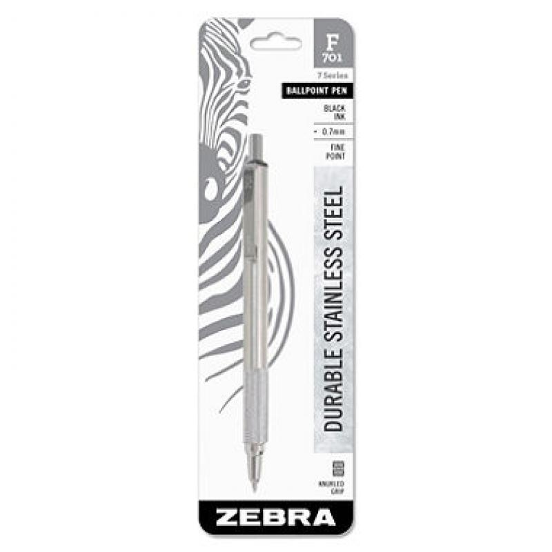 Zebra - F-701 Retractable Ballpoint Pen, 0.7mm, Black Ink - Fine