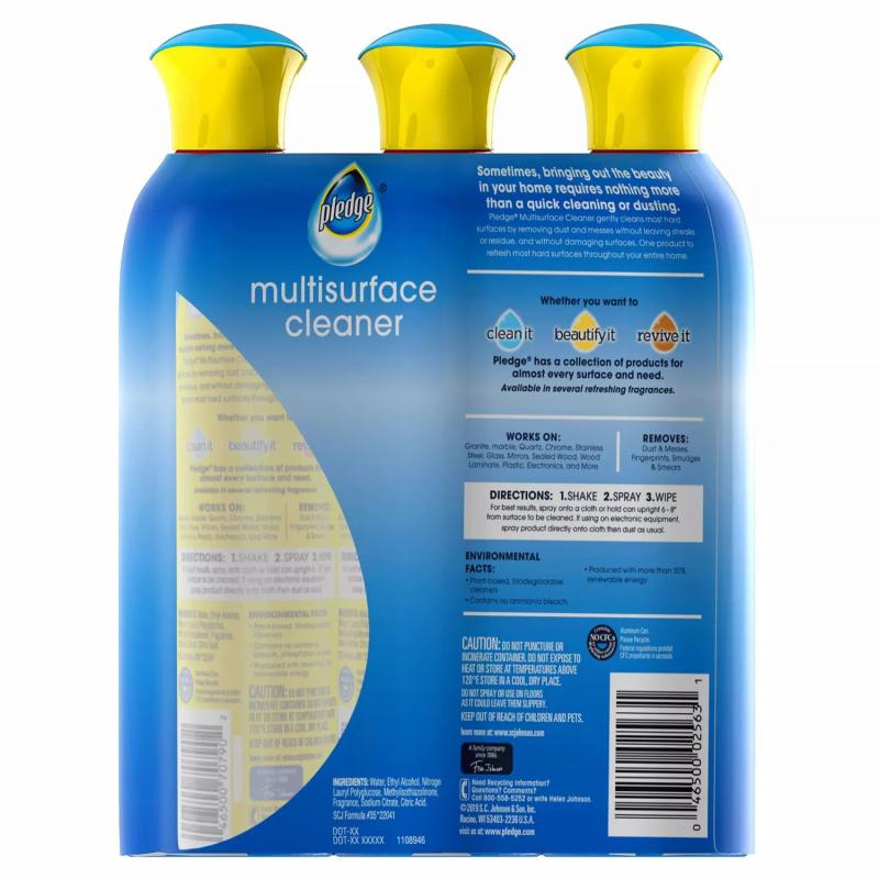 Pledge Multisurface Cleaner, Rainshower (9.7 oz., 3 pk.)